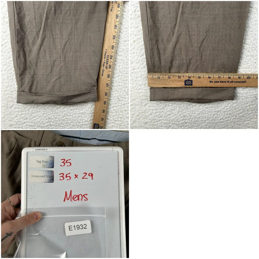 Brooks Brothers Pants Mens 35x29 Brown Madison Wool Pleated Cuffed Dress Slacks
